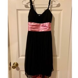 Black pink sashed dress